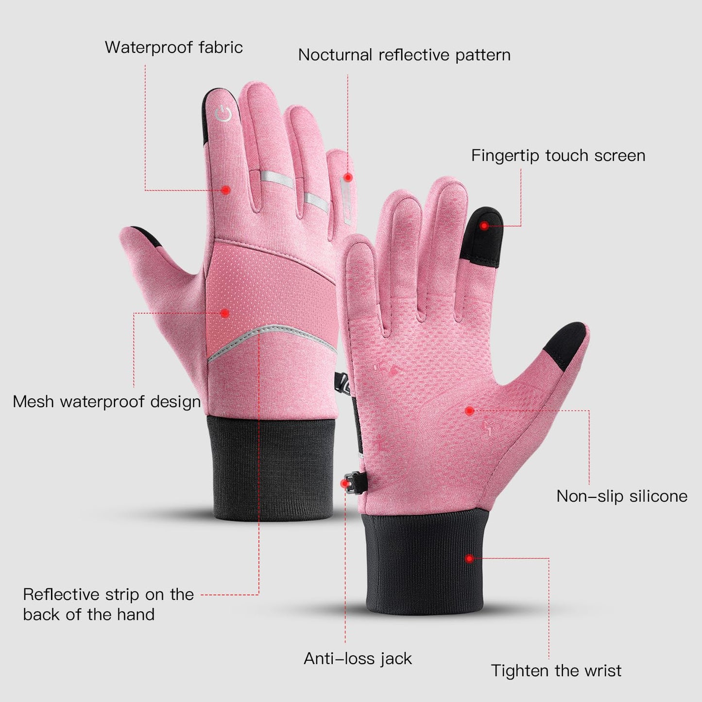 KynciLOR Womens Winter Gloves Mens Thermal Gloves with Touchscreen Fingers Anti-Slip Grip for Runing Working Texing Driving