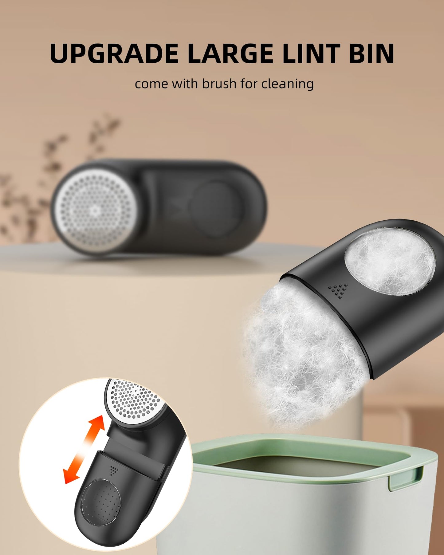 Fabric Shaver Lint Remover, Rechargeable Lint Shaver with 6-Leaf Blades, Sweater Defuzzer, Quickly Remove Fuzz Lint Balls for Clothes, Sweater, Couch, Blanket, Curtain, Wool, Cashmere