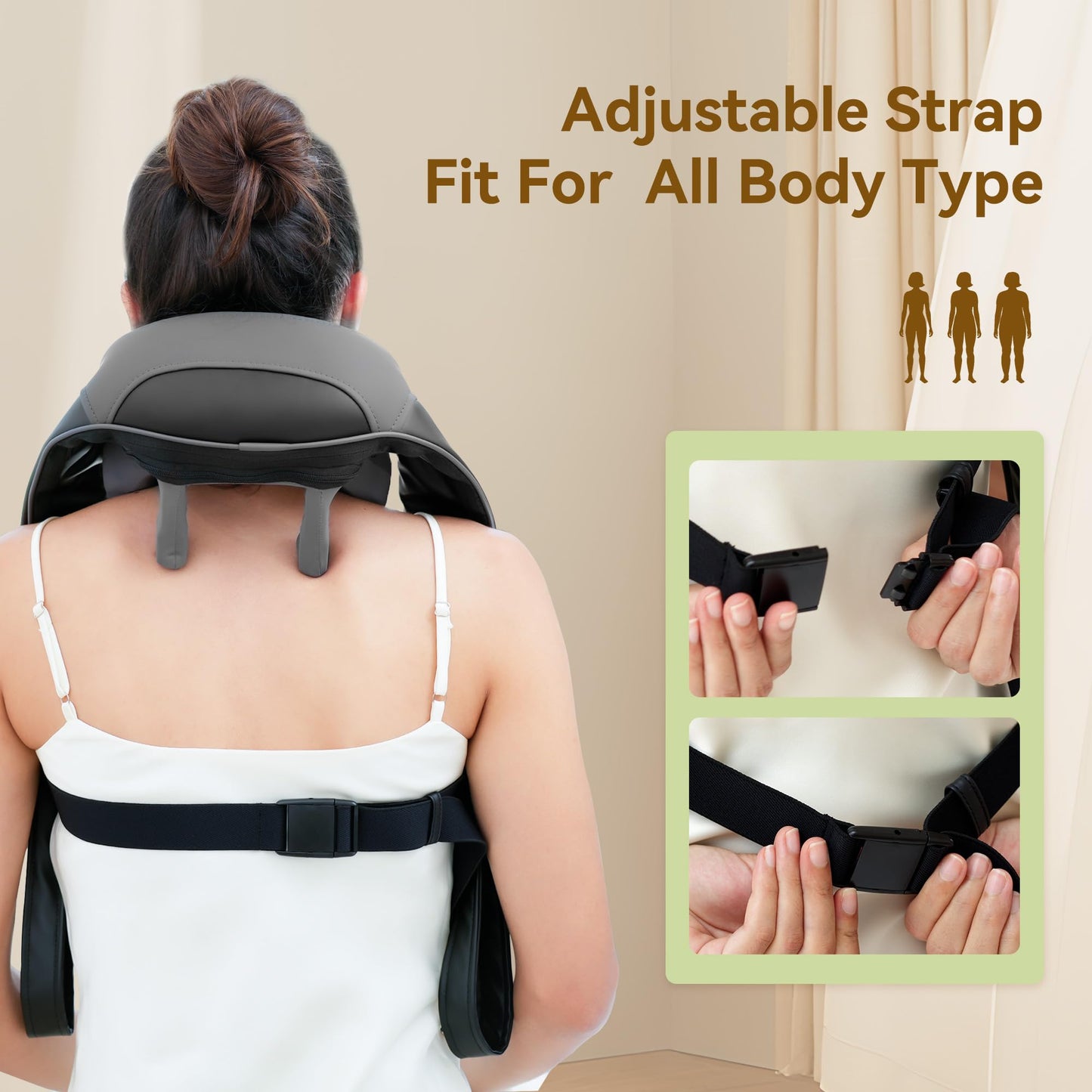 Snailax Neck Massager for Pain Relief Deep Tissue, Neck Massage with Heat, Cordless Massager for Back and Shoulder Pain, Deep Kneading Back Massager, Gift for Mom Dad