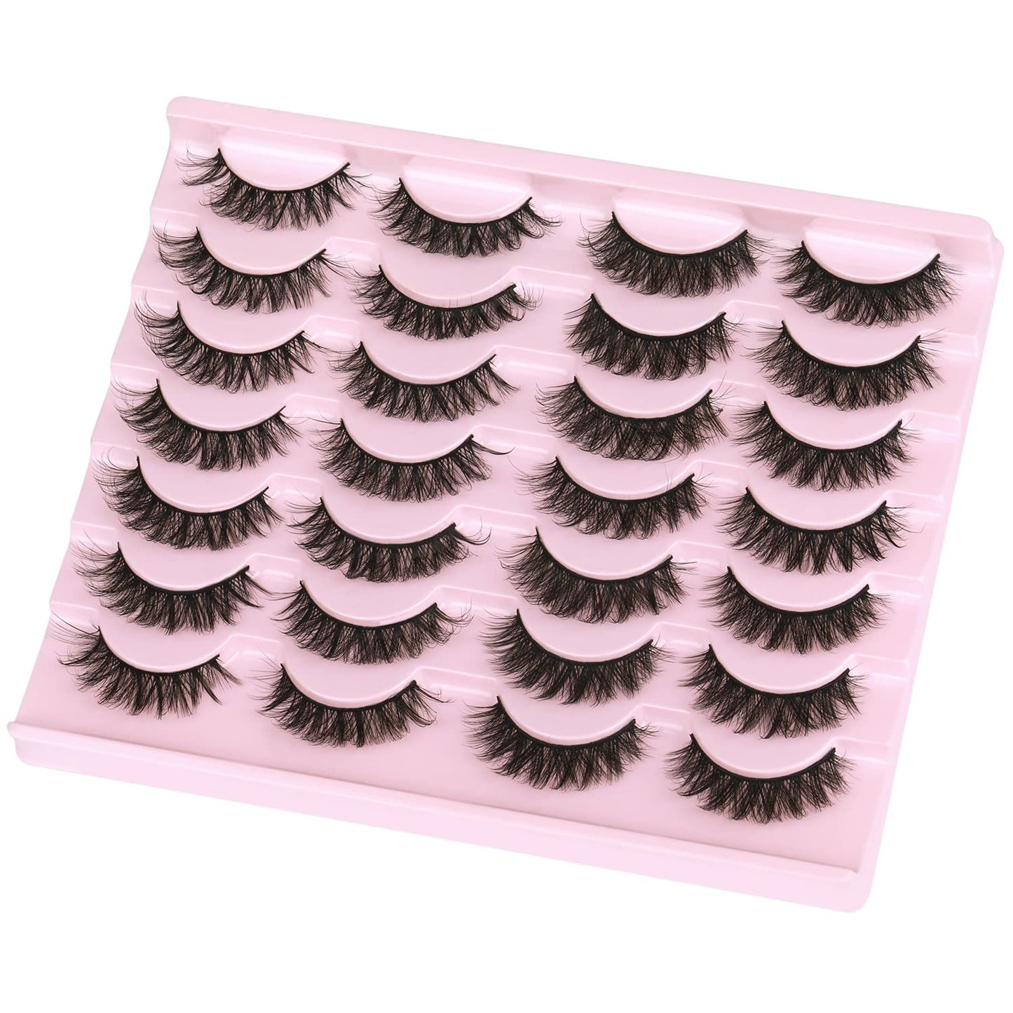 False Eyelashes Natural Look Fluffy Mink Lashes 12mm Short Wispy Lashes 5D Volume Strip Eye Lashes Pack by Kiromiro