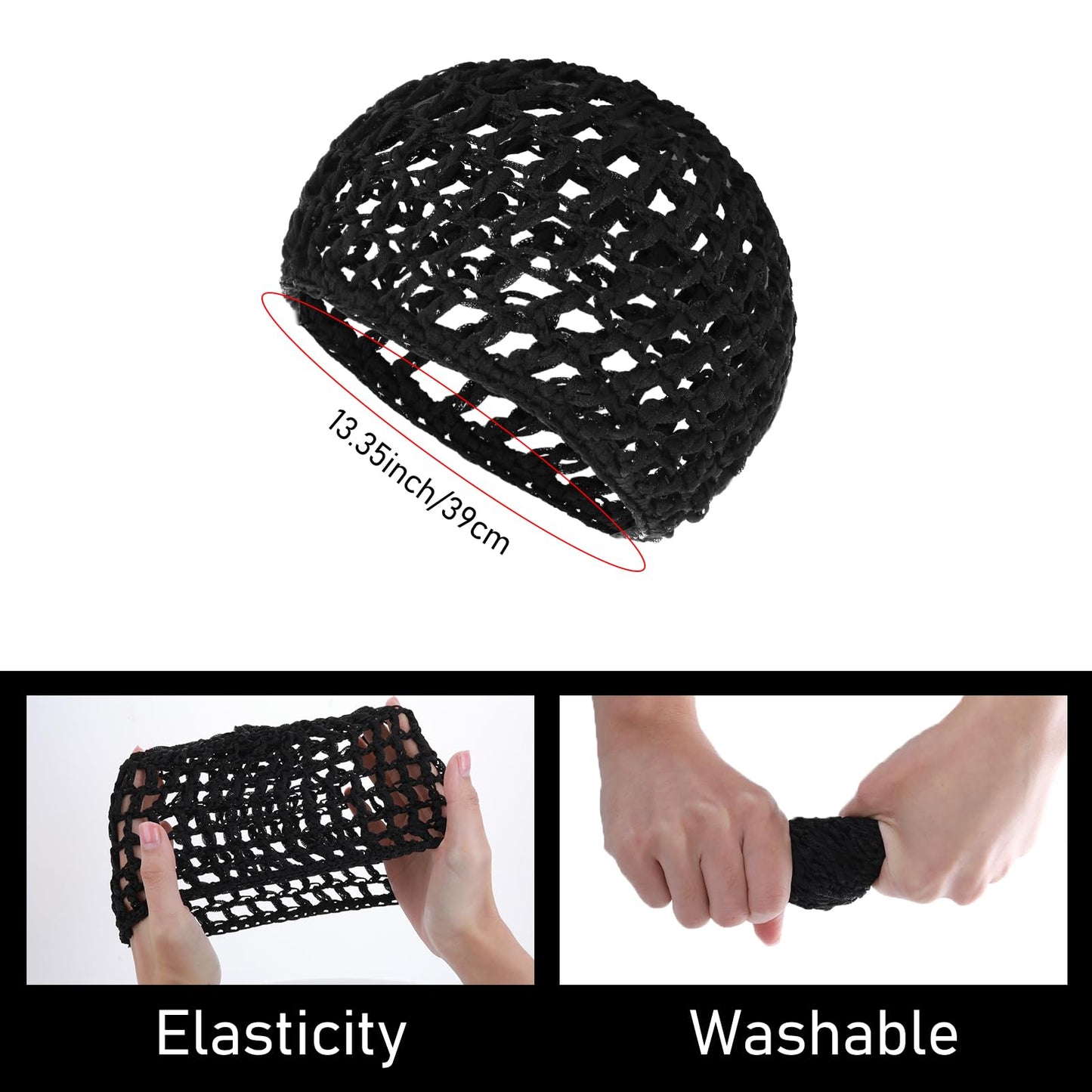 Hair Net for Women 2 PCS Sleeping Snood Wrap Press Sleep Crochet Cap Head Buns Hairnet Drying Long Hair Curly Caps Cover Hairnets Wig Mesh Scarf Wrapping Hair Cover for Sleeping Dark Purple/Black