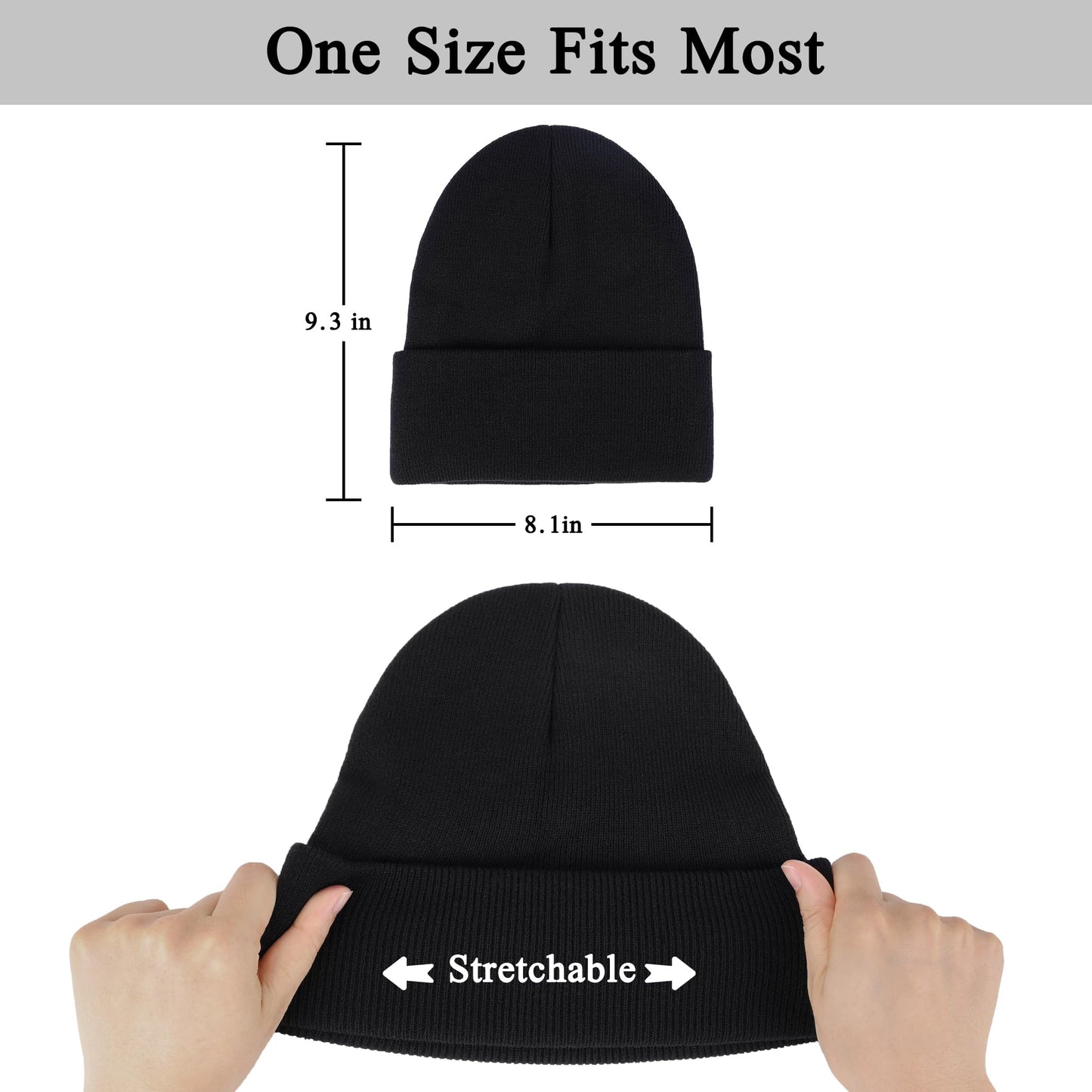 Voilipex 3 Pack Unisex Winter Warm Knit Beanie Hats Cuffed Ribbed Skull Caps for Women Men (Black, Dark Blue, Olive Green)