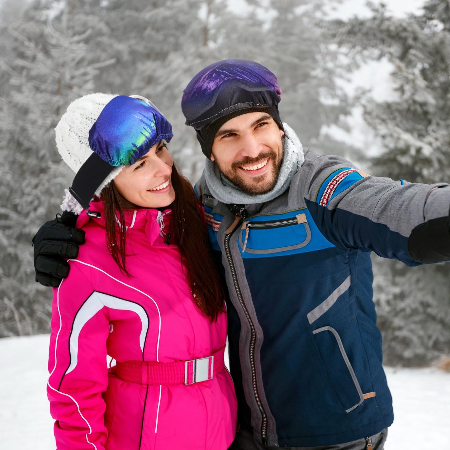 BBTO 9 Pcs Microfiber Protective Ski Goggle Cover Protector Snowboard Goggles Cover Sleeves Goggles Lens Storage 9 Styles (Stylish)