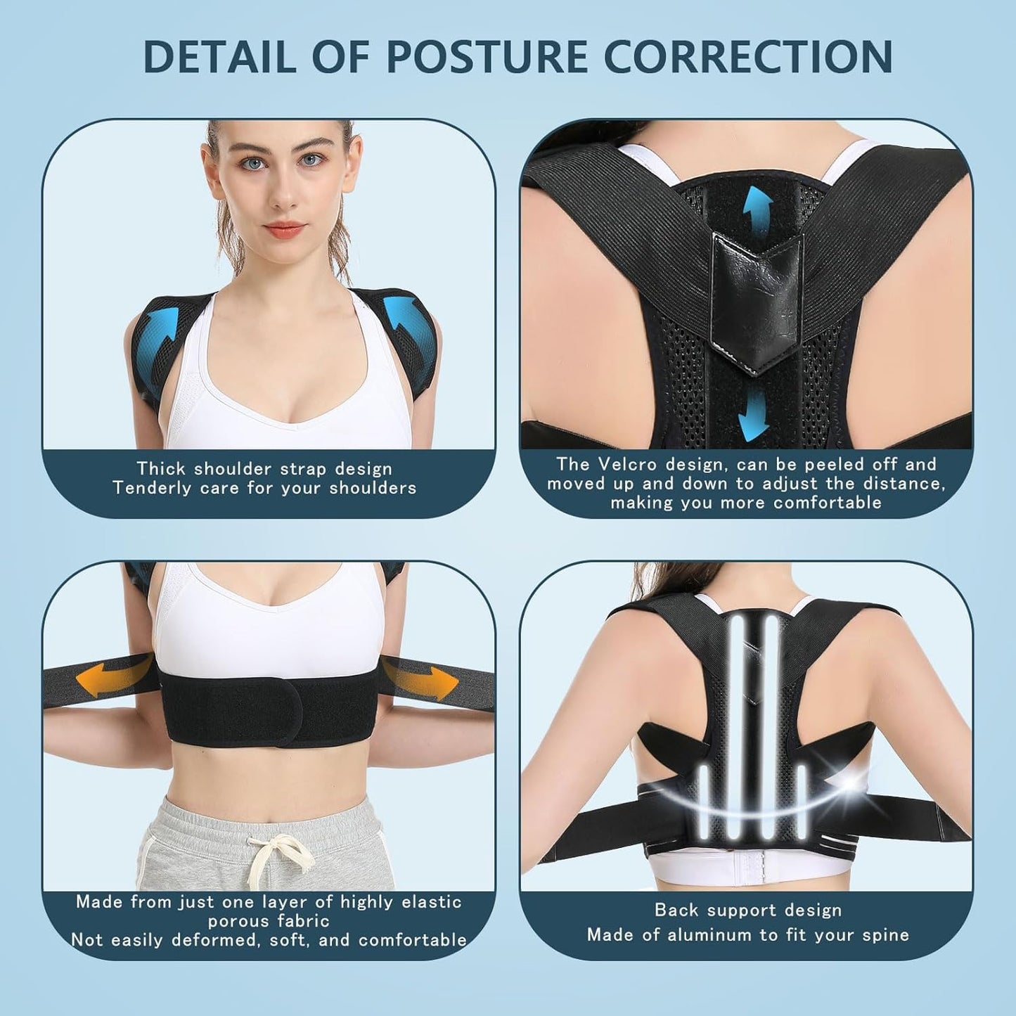 Herokoo Back Brace Posture Corrector, Adjustable Posture Back Brace, Men/Women back posture corrector, Upper and Lower Back Pain Relief - Scoliosis, Hunchback, Spine Corrector (XXL)