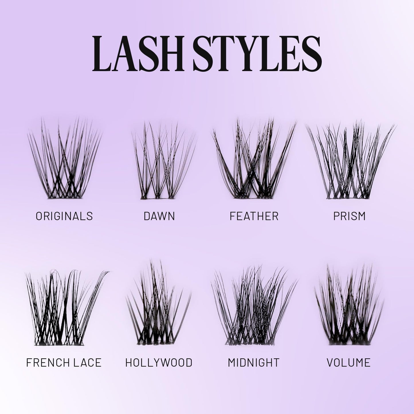 Lilac St - Originals Starter Kit - Includes Natural Faux Eyelash Clusters (10mm & 12mm), Clear Lash Glue, & Lash Applicator - Lightweight & Lifelike - Lasts 10 Days - Cruelty Free, Vegan - 20 Lashes