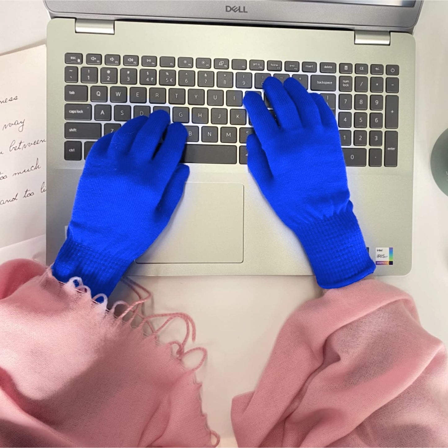 Evridwear Unisex Men Women Merino Wool String Knit Liner Gloves Provide Warmth Cool and Cold Seasons Skiing, Snowboarding, Cycling, Running, Climbing (Blue XL)