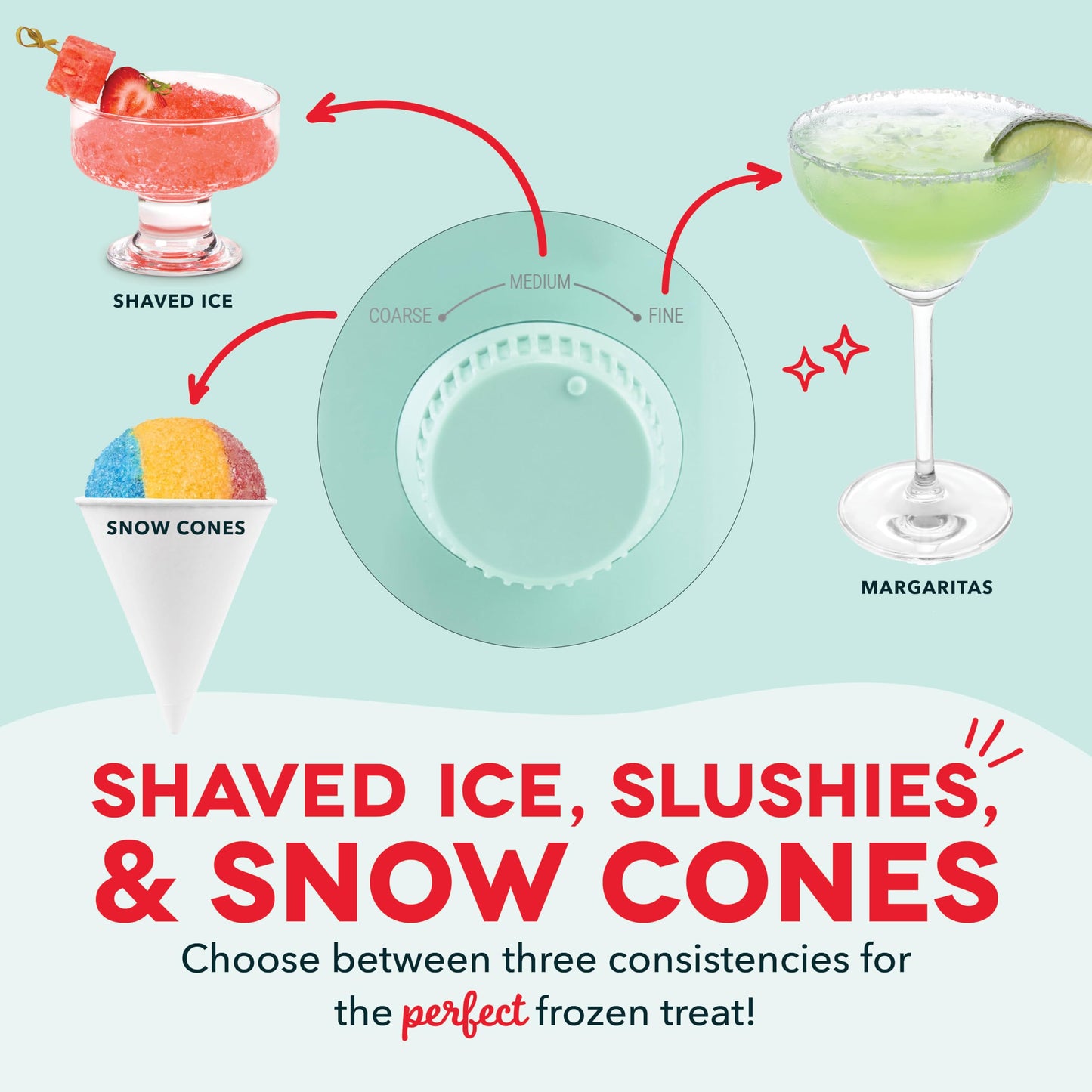 Dash Deluxe Shaved Ice & Slushy Maker with Serving Pitcher, 1L, Multi-Purpose Ice Shaver Machine for Homemade Shaved Ice, Snow Cones, Slushies, Cocktails & More - Aqua