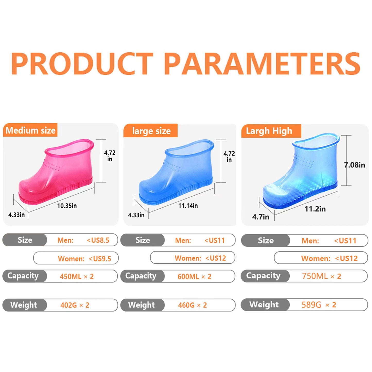 WMHYLYH Massage Foot Bath Shoes Foot Soaking Bath Basin, Portable Foot Soak Tub Foot Soaker, Foot Spa Shoes Pedicure Foot Spa for Thermal Massage to Promote Blood Circulation (Medium,Red)