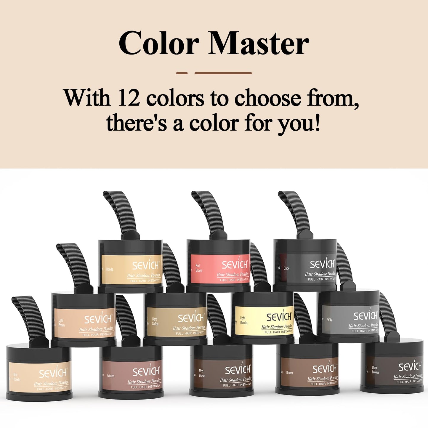 Sevich Hairline Powder: Instantly Conceals Hair Loss and Gray Roots, Grey Windproof & Sweatproof Hair Toppers for Women & Men