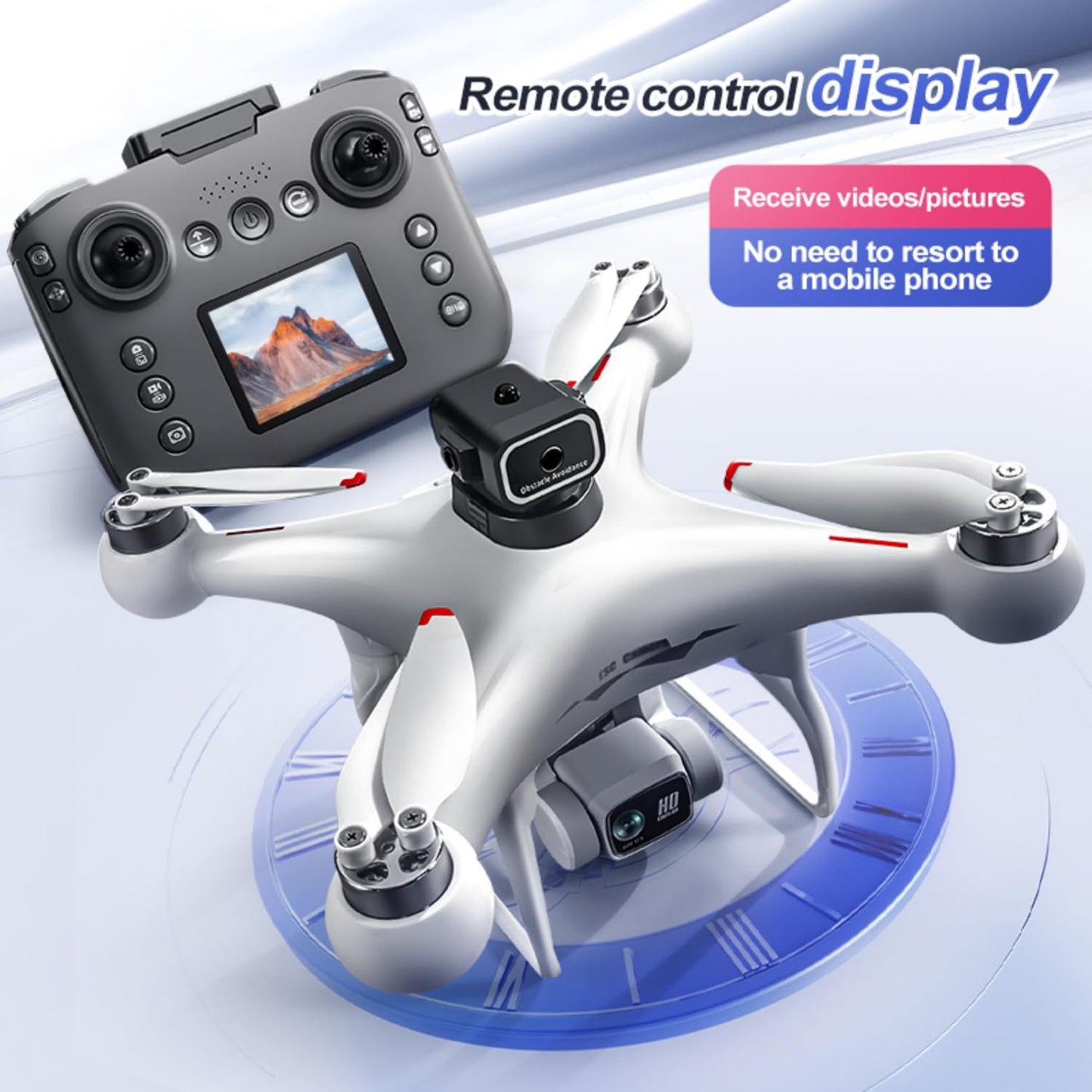 RC Drone With Screen Display Remote Control, Dual Camera, 360 Degree Flip, Optical Flow Hover, LED Lights, Speed Adjustment, One Click Takeoff And Landing, Fly Left And Right, 2 Batteries, Memory Card, Card Reader, Handbag, Beginner-Friendly FPV Remote Co