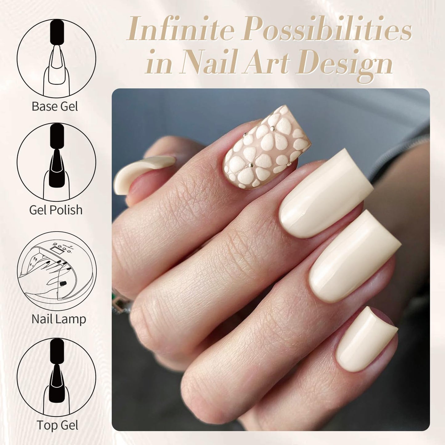 Born Pretty Beige Gel Nail Polish Pale Nude Color Soak Off Gel Polish Nail Art Design Manicure Salon DIY Home 15ml