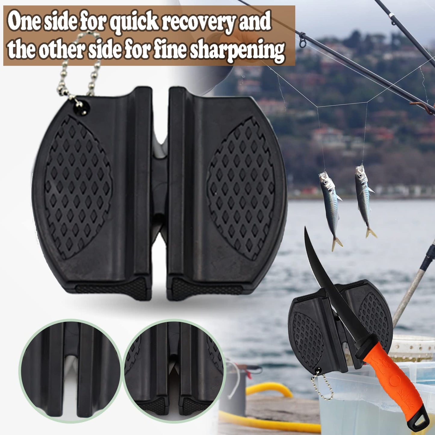 Fish Fillet Knife, 7 Inches Professional Fishing Fillet Knife Set Stainless Steel Blade in Corrosion Resistant Coating, with Sharpener and Cutting Resistant Gloves, for Fishing and Outdoor, Orange