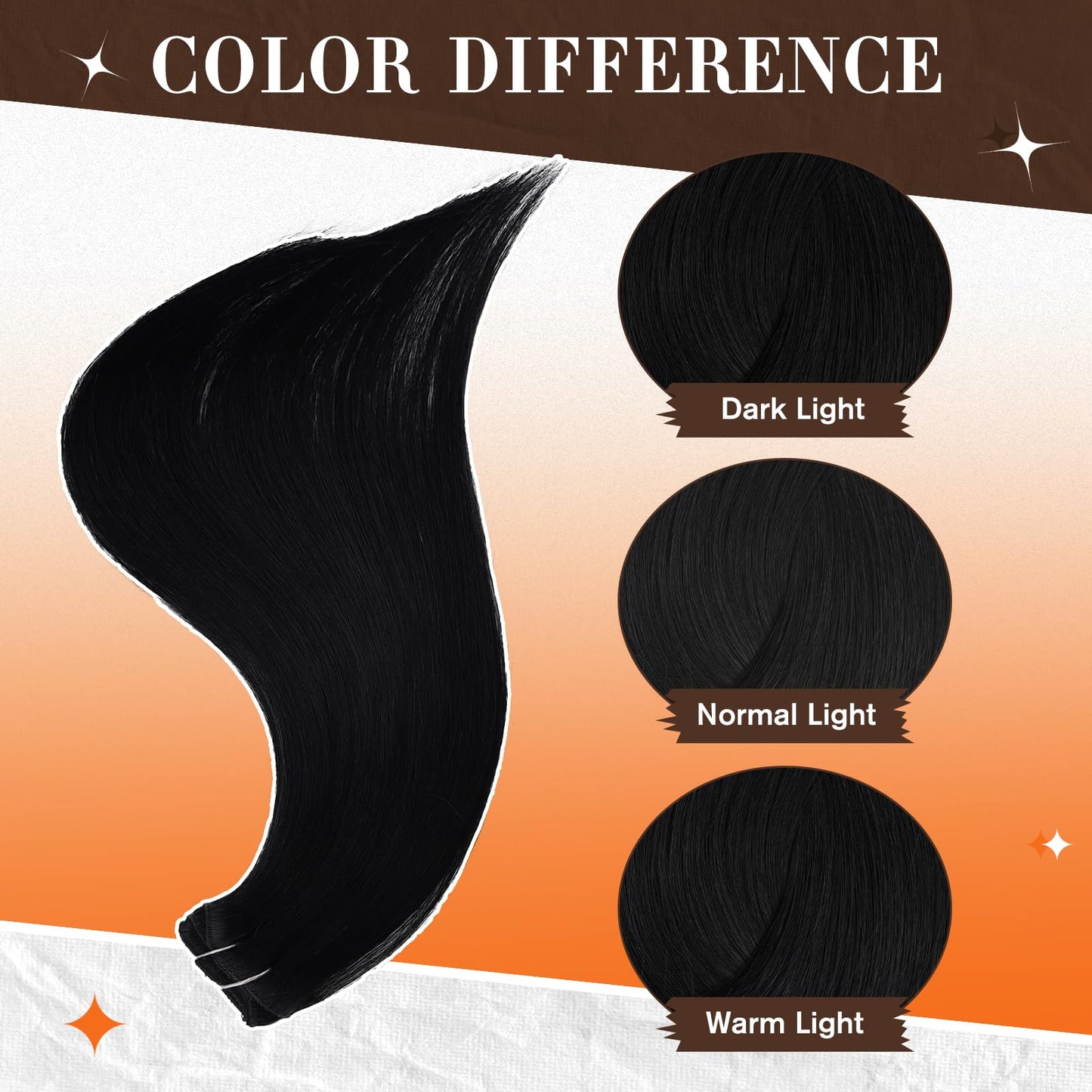 Full Shine Clip in Hair Extensions Jet Black Human Hair 16Inch Human Hair Clip in Extensions Double Weft Invisible And Comfortable for Thin Hair Lace Weft Straight Remy Hair Extensions 3Pcs 60Grams