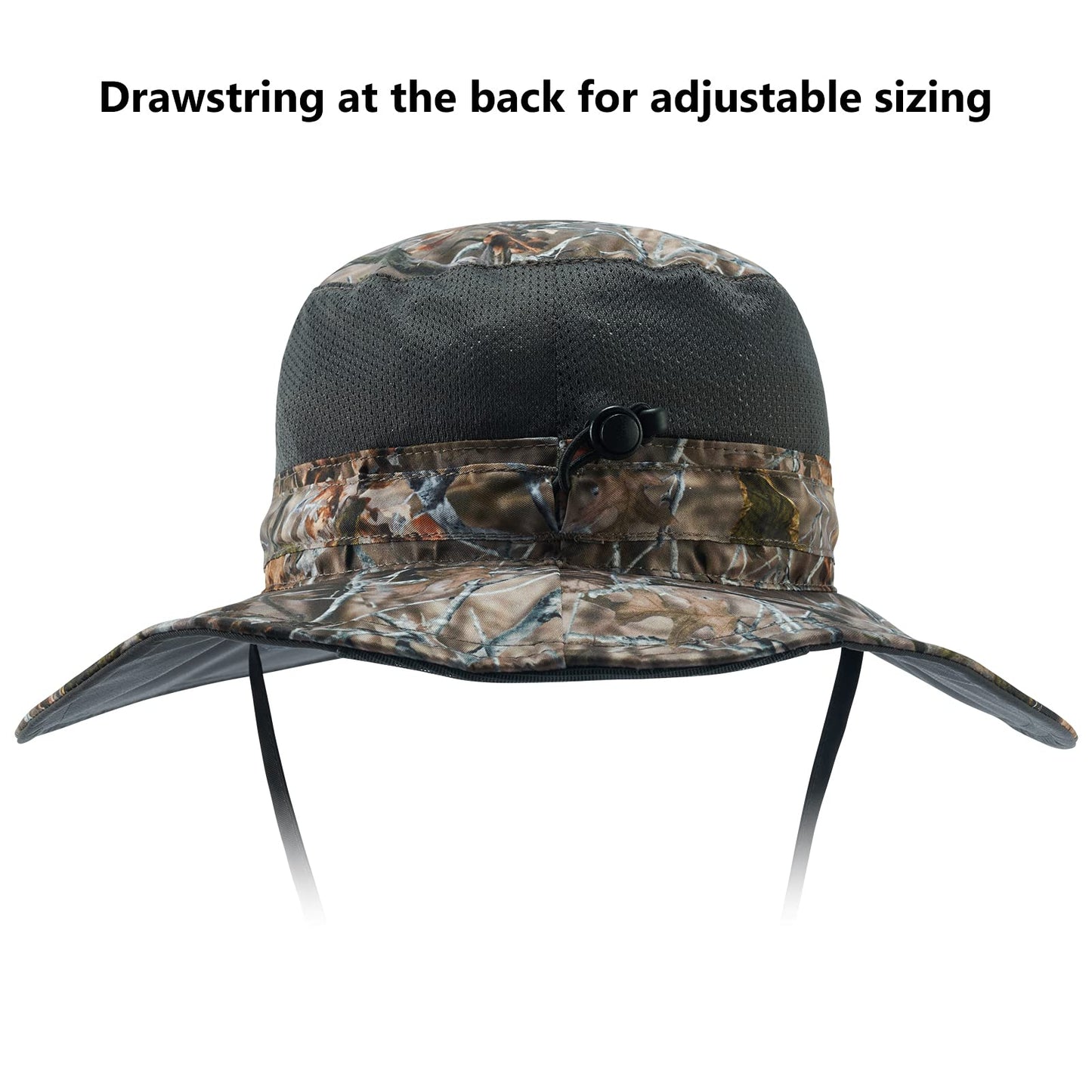 BASSDASH UPF 50+ Sun Fishing Hat Water Resistant with Detachable Neck Flap