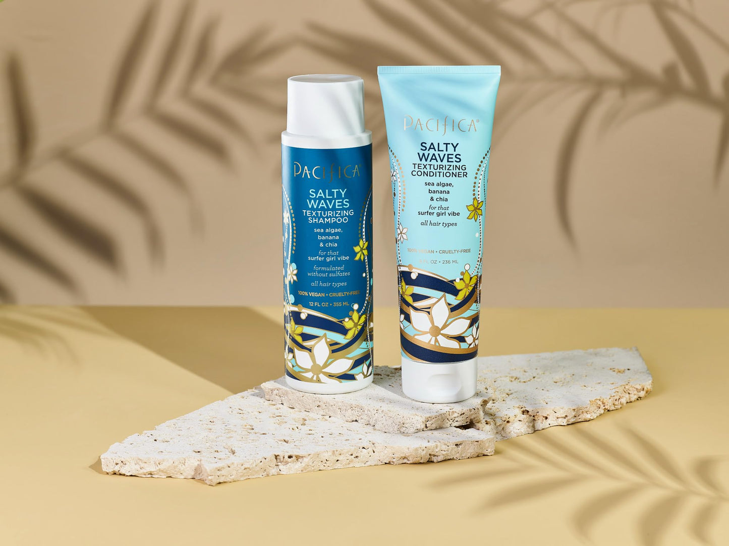 Pacifica Beauty Conditioner, Salty Waves Texturizing and Moisturizing, 8 Fl Oz, Banana Scent, For All Hair Types, Vitamin B + Vitamin E, Vegan & Cruelty Free