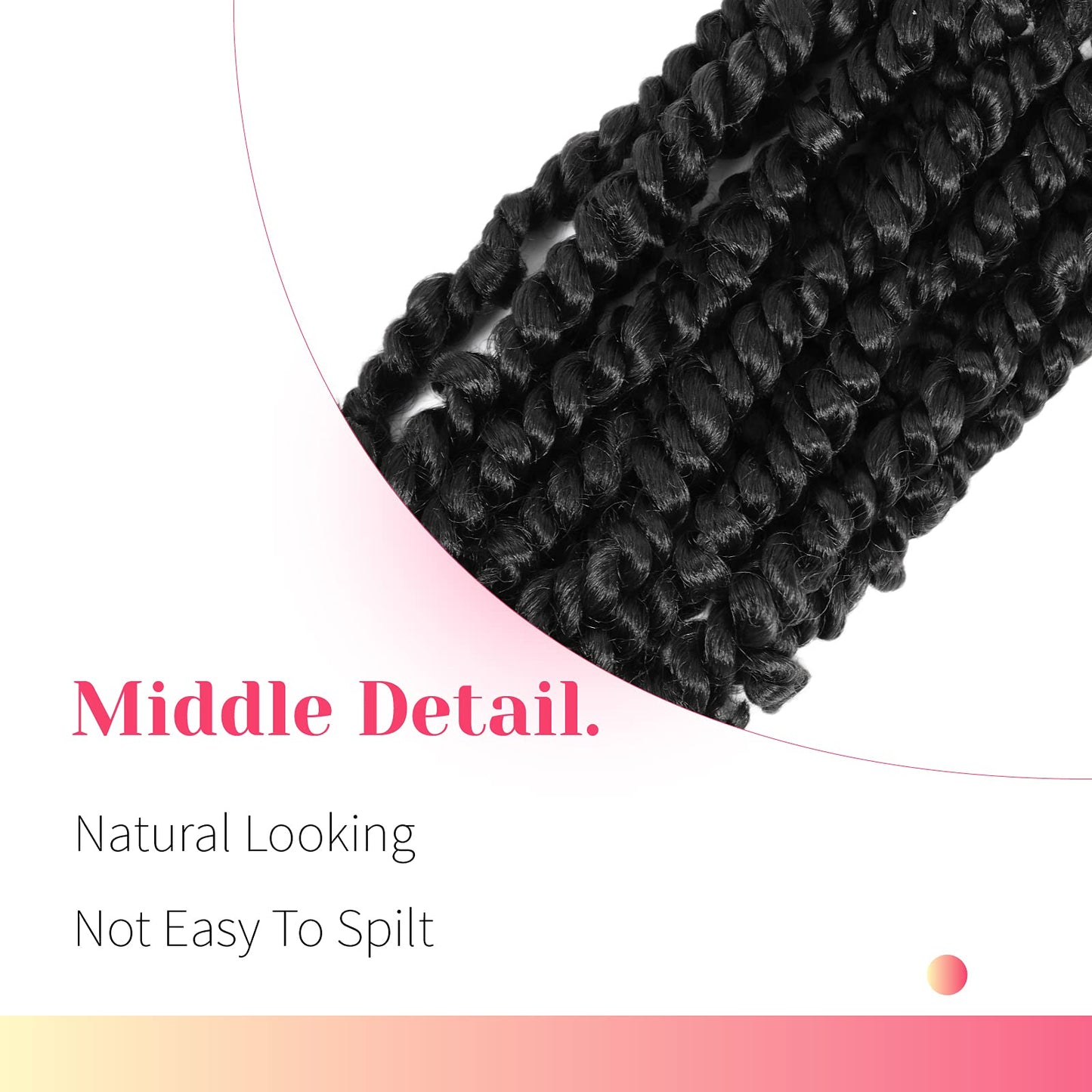The BOHOBABE Pre-twisted Passion Twist Crochet Hair 14 Inch Short Pre-looped Crochet Passion Twist Braiding Hair 8 Packs (1#) 1#(Jet Black)