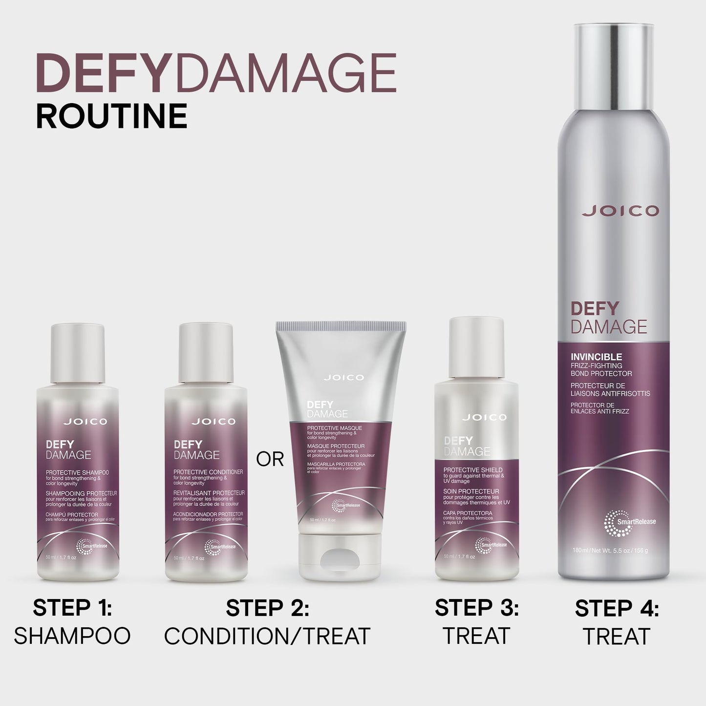 Joico Defy Damage Protective Conditioner | For Color-Treated Hair | Strengthen Bonds & Preserve Hair Color | With Moringa Seed Oil & Arginine | 1.7 Fl Oz