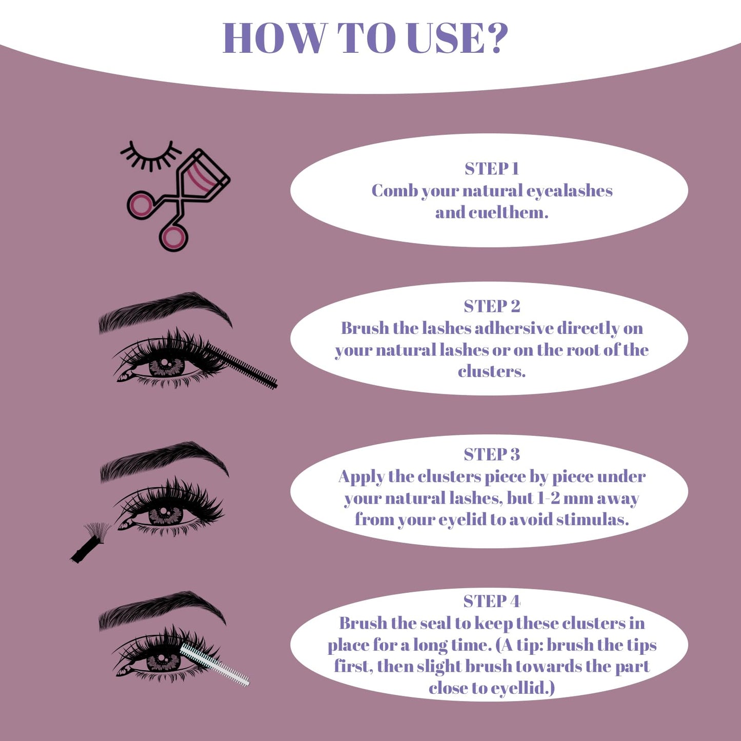 Ocean Pearl Lash Clusters 480PCS 11-20mm Individual Eyelash Extensions 30D+40D+80D+100D DIY Thick Volume Natural Lashes for Beginners at Home-4