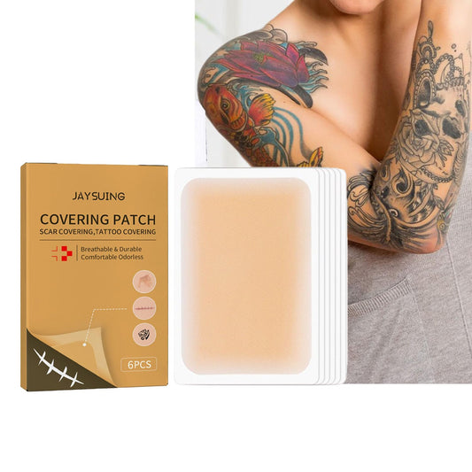 Tattoo Cover Up Tape, Invisible Concealer Patch Skin Tattoos Scars Concealer Cover Up Patch Invisible Waterproof Skin Color Cover Up Patch,6 Count (Pack Of 1)