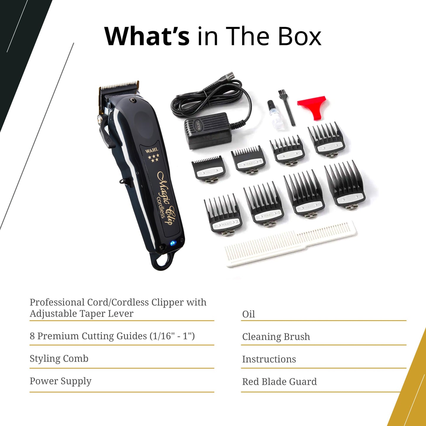 Wahl Professional 5 Star Magic Clip Corded and Cordless Clipper High Performance 100 Min Runtime