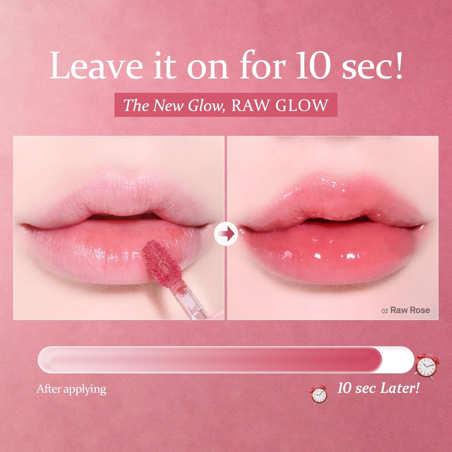 HINCE Raw Glow Gel Tint - Glossy Dewy Lip Tint, Non-Sticky & Long Wearing Lip Gloss for Natural Glass Glow, Moisturizing Liquid Lipstick, Vegan, 0.13 fl.oz. (BITE, 15)