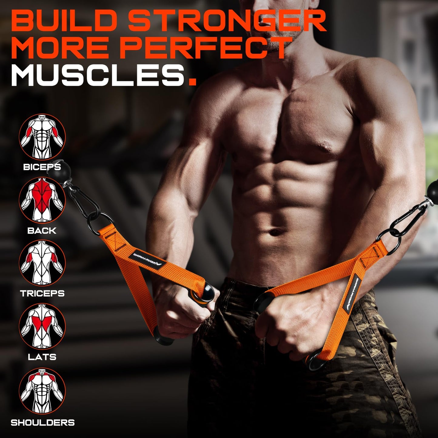 RENRANRING Gym Exercise Handles, Replacement Handle Attachments for Cable Machine Pulleys, Resistance Band and Strength Trainer, Pull Down Workout Accessories, Home Gym Add On Equipment