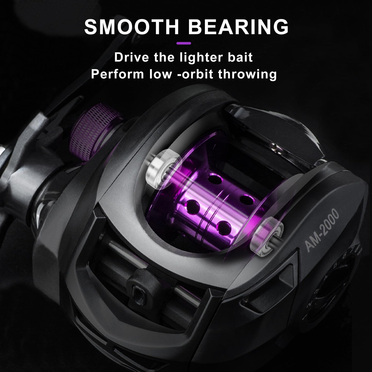 Lacusmall Baitcaster Reels, Fishing Reels with 7.2:1 Gear Ratio, Baitcasting Reel with Magnet Braking System, Bait Casters Reel with Fishing Alarm System, 17.6 LB Max Drag(Right Hand)