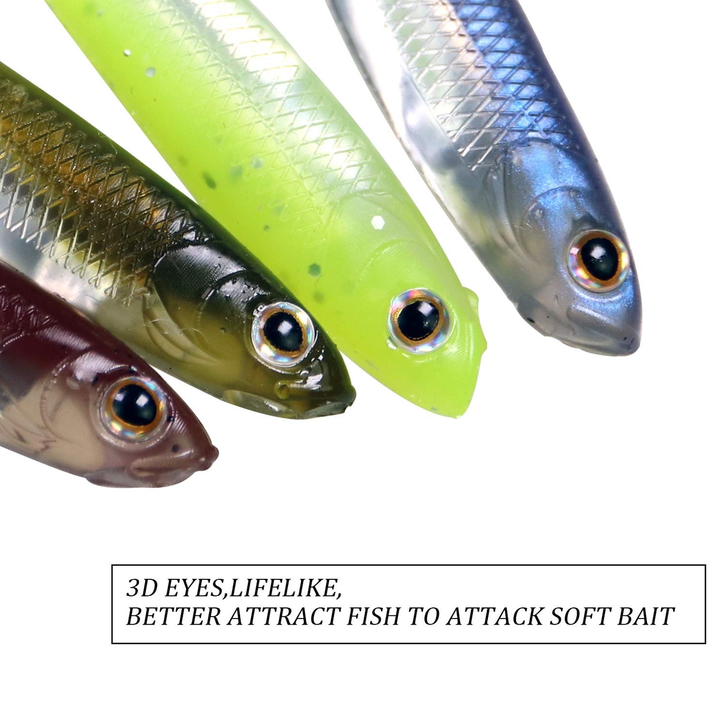 QualyQualy Paddle Tail Soft Lures Shad Lure Swimbaits Minnow Bait Paddle Tail Shad Bait for Pike Bass Trout Walleye Crappie (8#, 2.75in - 6Pcs)