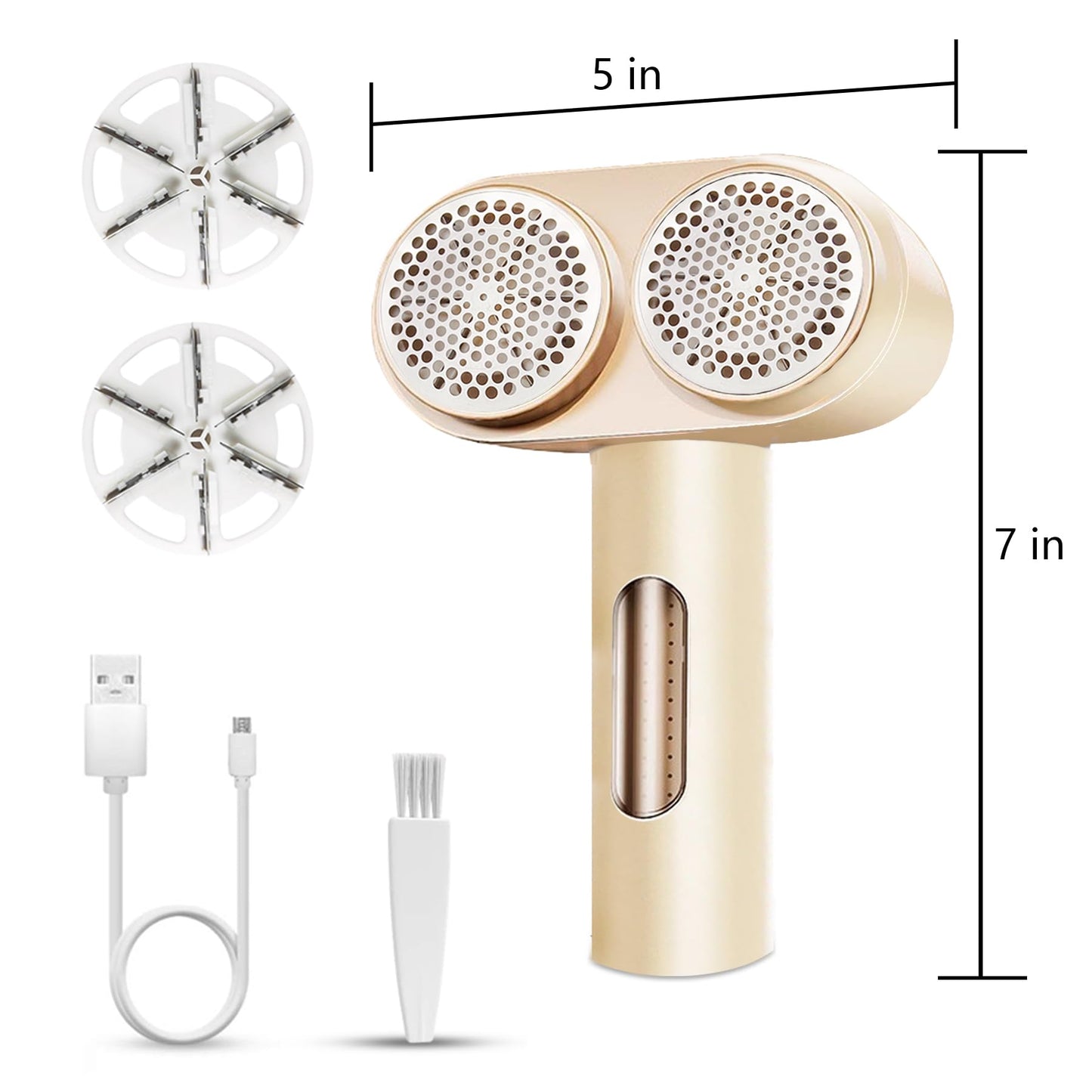 Fabric Shaver for Furniture, Rechargeable Lint Remover with 6-Leaf Blades, Electric Defuzzer for Clothes, Couch, Furniture