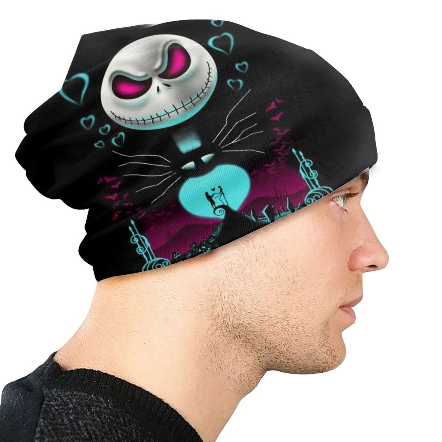 Christmas Skellington Men Women Unisex Adult Beanie Cap Winter Outdoor Slouchy Warm Hat
