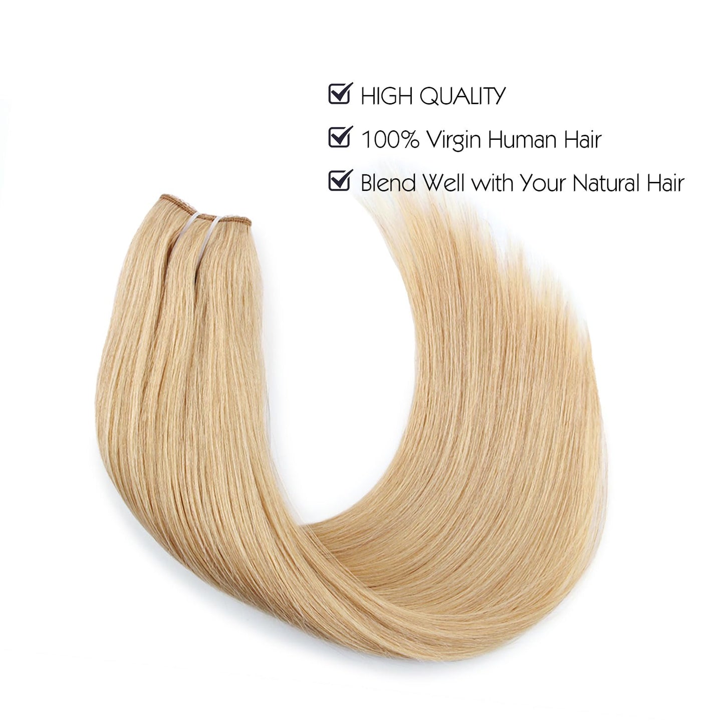 Sassina Invisible Wire Hair Extensions Real Human Hair with Transparent Wire Adjustable Size Secure Clips Natural Straight Secret Miracle Hairpiece, #18 12 Inch 80 Gram