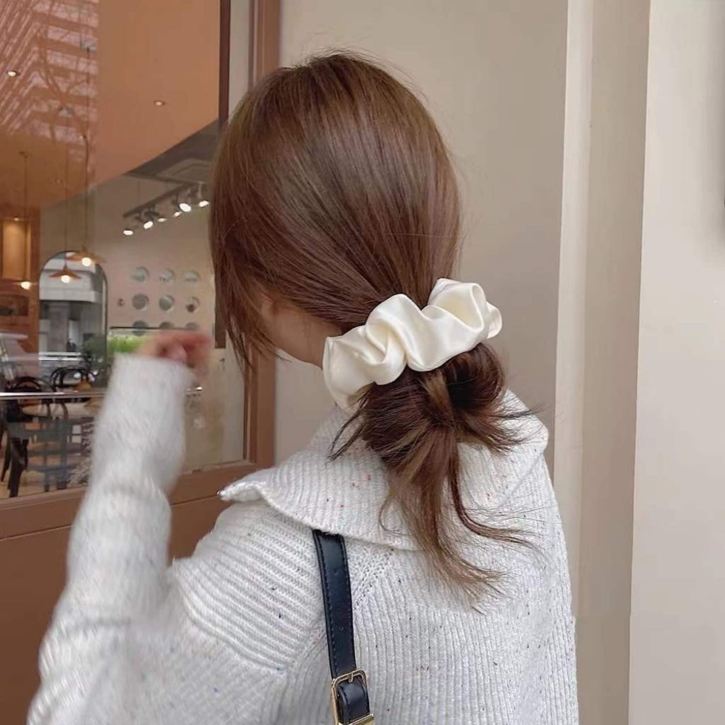 Large Satin Scrunchies Oversized Scrunchies Jumbo Scrunchies Sleeping Giant Scrunchie No Damage Big Satin Silk Scrunchies for Women(C)