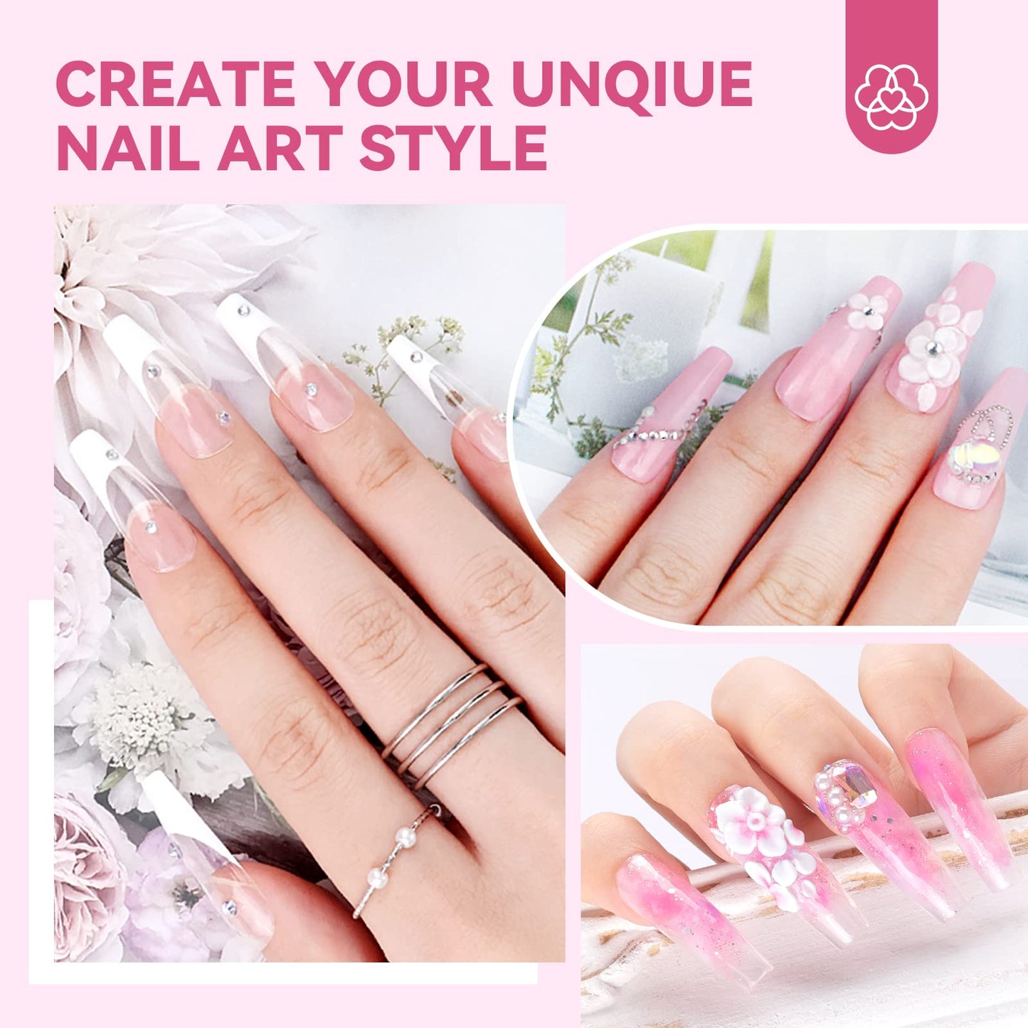 SAVILAND Acrylic Nail Kit with Everything: Professional Nail Kits Acrylic with Everything with Drill Practice Fingers Acrylic Nail Tools for Beginners Professional Home Manicure Christmas Gift Set