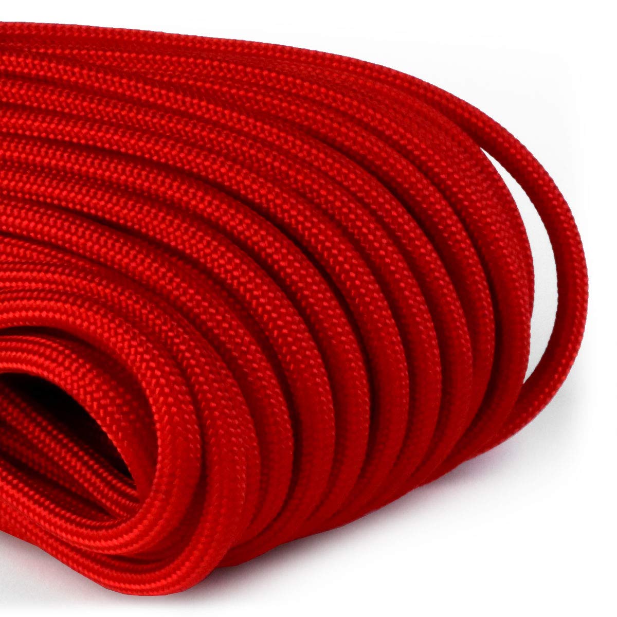 Atwood Rope MFG 550 Paracord 100 Feet 7-Strand Core Nylon Parachute Cord Outside Survival Gear Made in USA | Lanyards, Bracelets, Handle Wraps, Keychain (Red)
