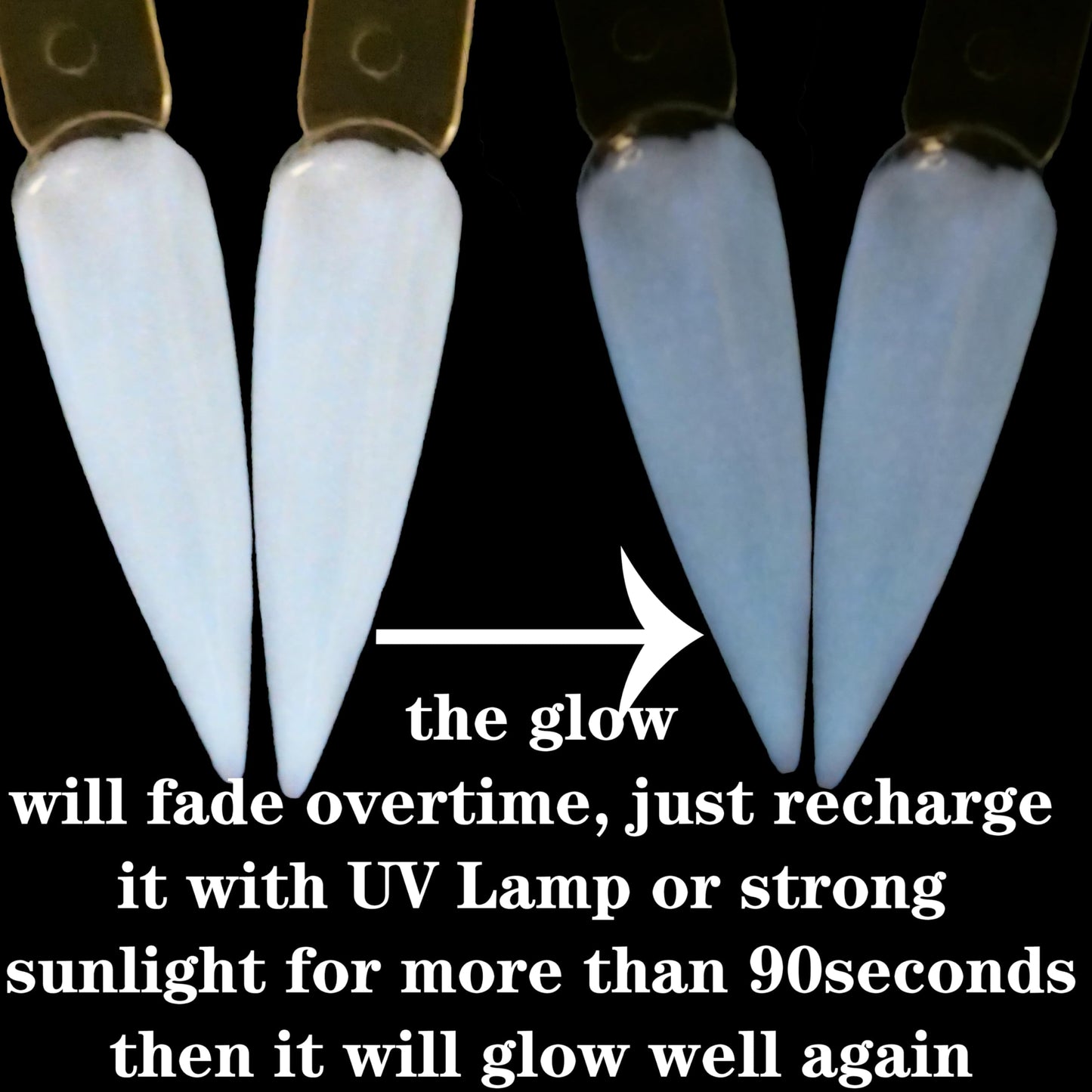 Oumisaya Clear Glow in the Dark Nail Dip Powder 1OZ Shimmery Semi-Transparent Top Coat Powder (GL08CW)