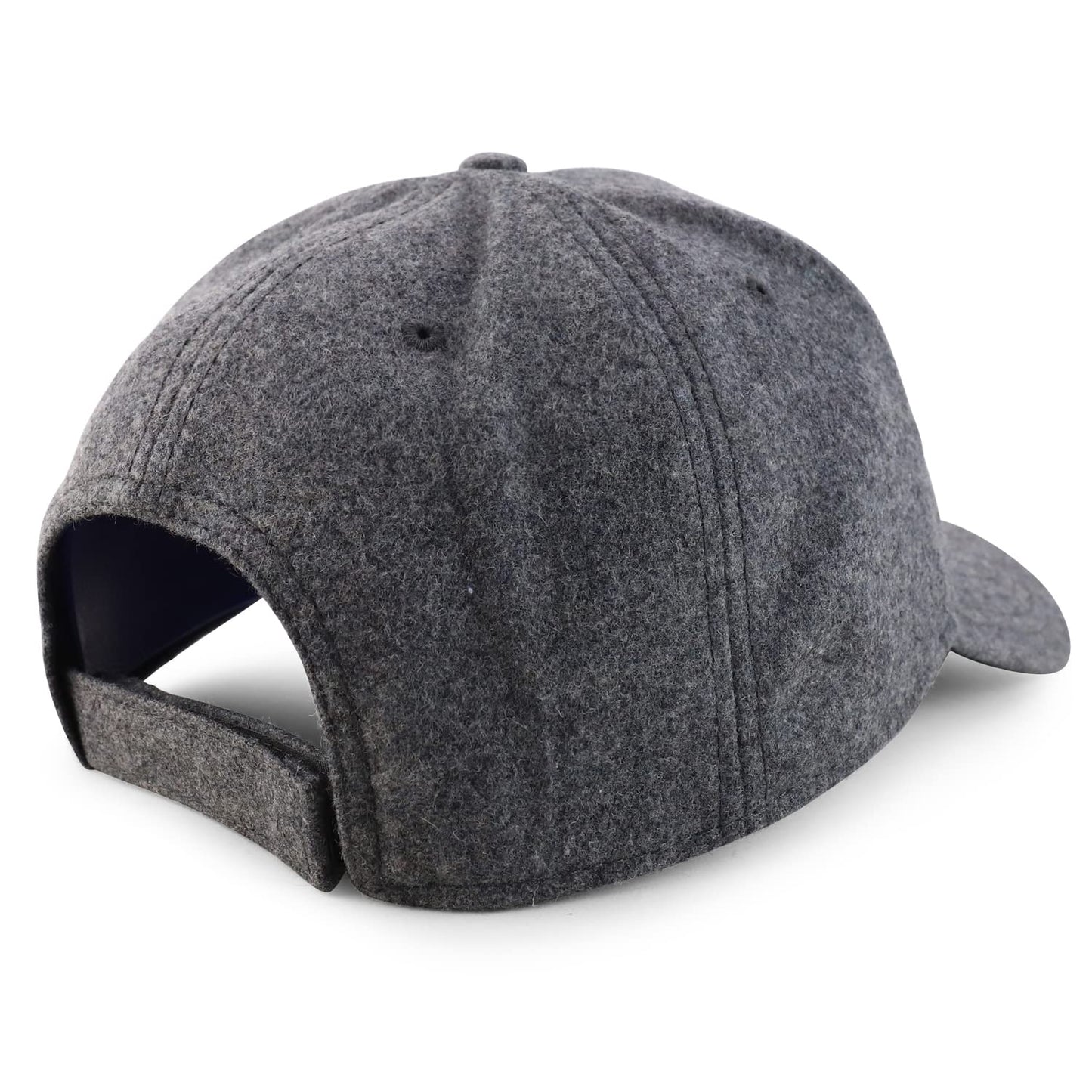 Armycrew XXL Oversize 5 Panel Melton Wool Blend Structured Baseball Cap - Heather Grey - 2XL