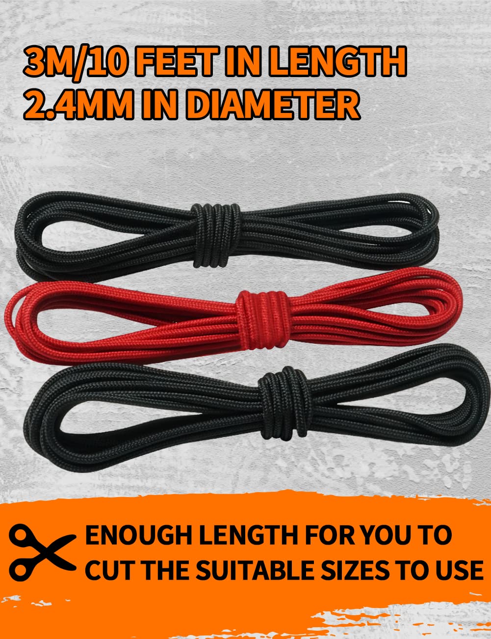 THREE ARCHERS Archery D Loop Rope for Compound Bow D Ring Buckle Release Nocking Loop Material(Pack 3) Bowstring Serving Thread D Loop Buckle (Black+red)
