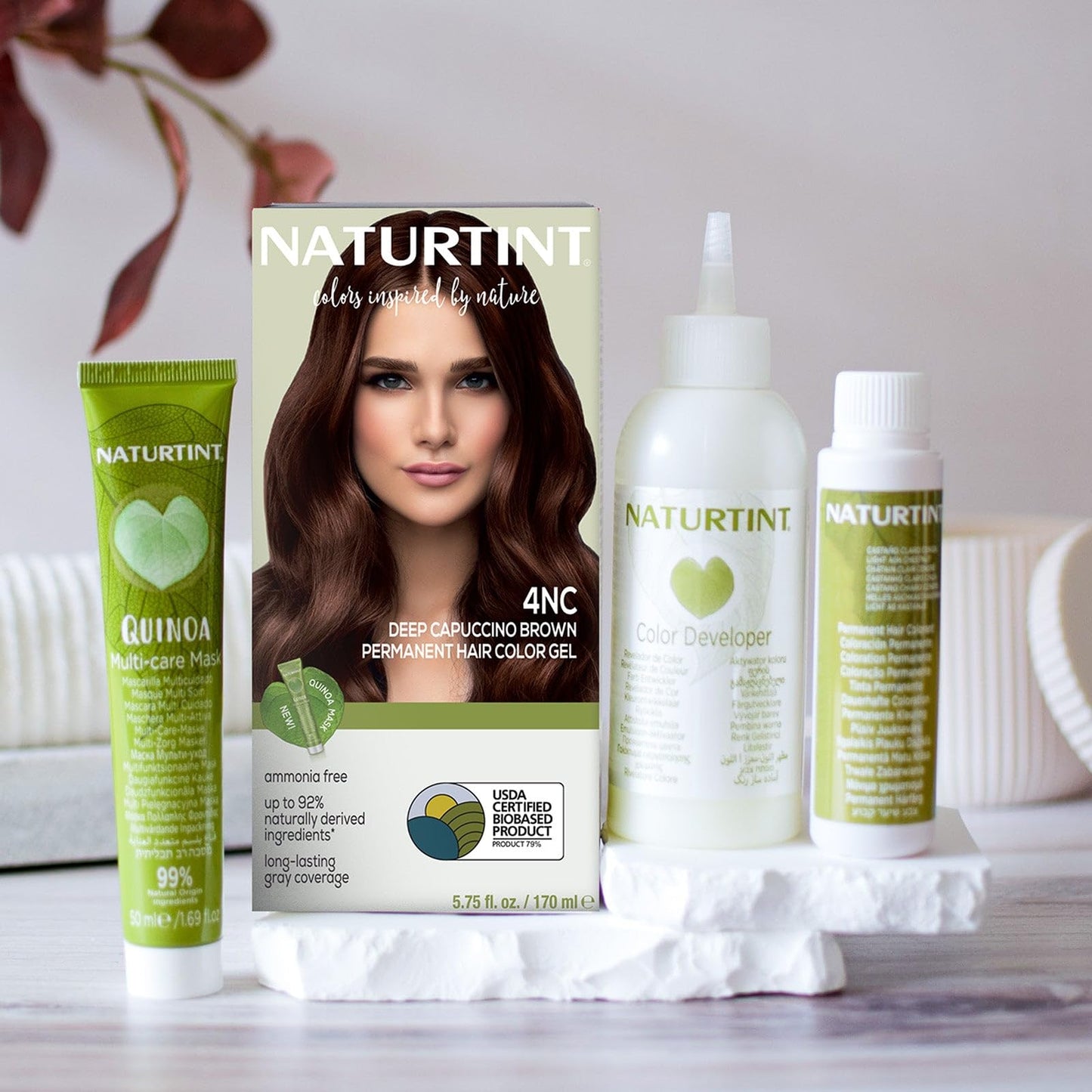 Naturtint 4NC Deep Cappuccino Permanent Hair Color (Pack of 1), Ammonia Free, Vegan, Cruelty Free, up to 100% Gray Coverage, Long Lasting Results (Packaging may vary)