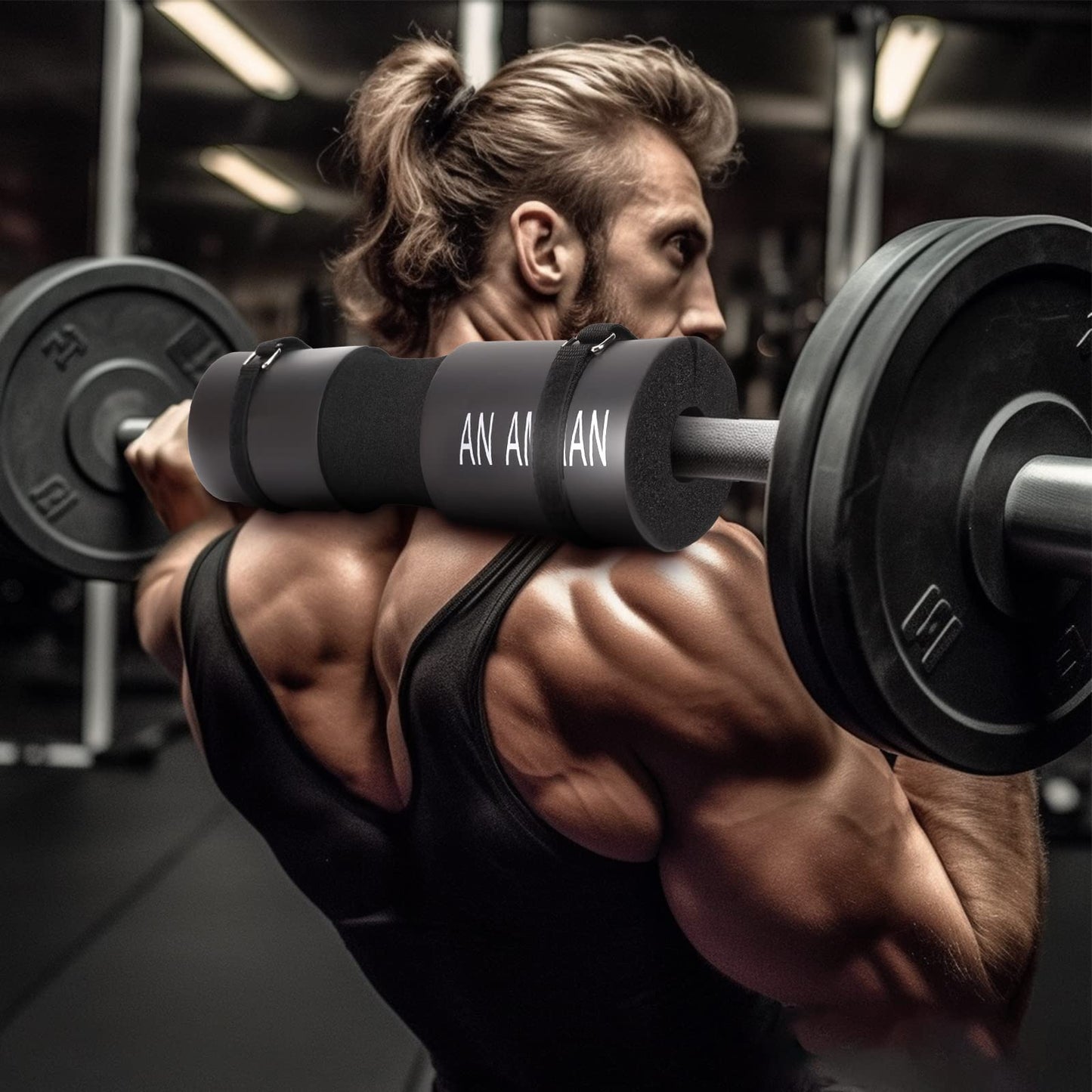 AN AMMAN Barbell Pad for Squat, Hip Thrust - Perfect for Gym Workout Smith Machine Thruster Weightlifting - Relieves Neck and Shoulder Pain - Thick Foam Cushion Pink AM001PT