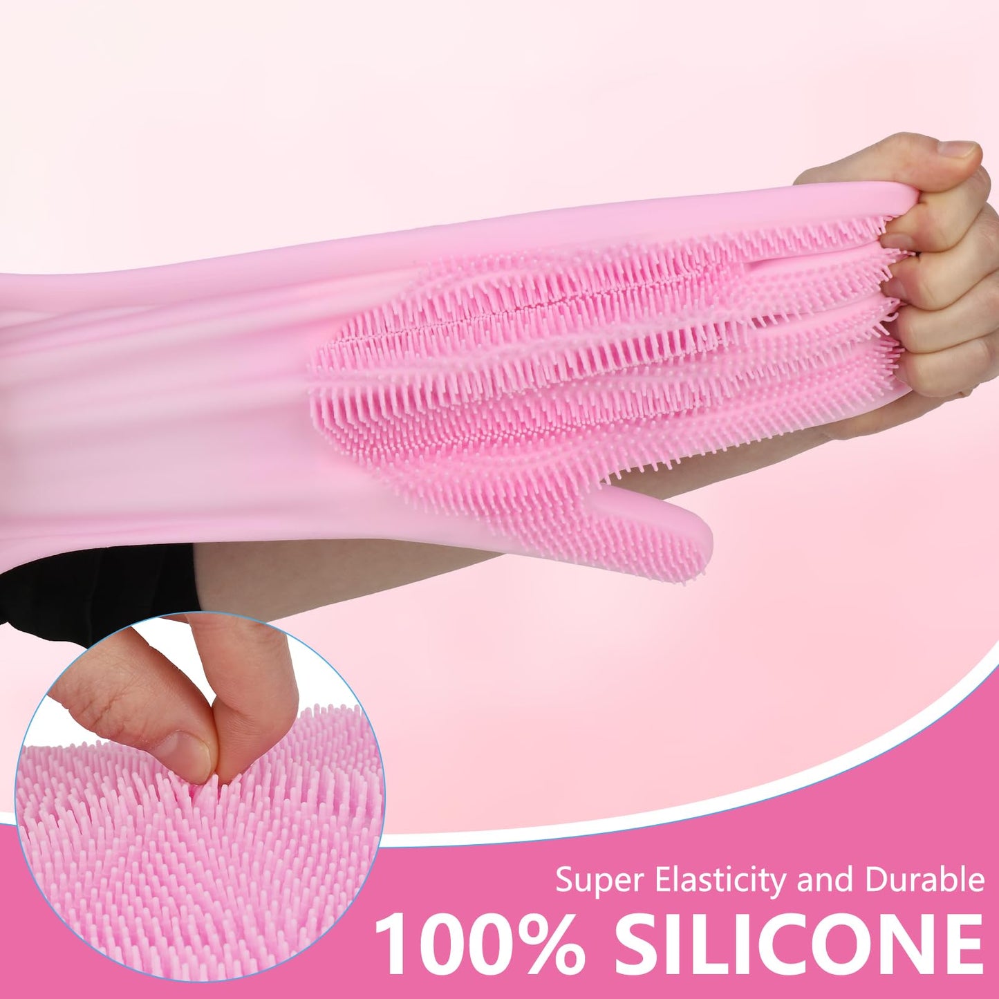 WJWJA- Pet Grooming Gloves Pet Grooming, Enhanced 5-Finger Design for Bathing and Massaging, Shedding and De-Shedding Tools for Dogs and Cats(pink)