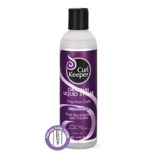 Original Curl Keeper Anti-Frizz Curl Defining Hair Styler (8 Oz) - Lightweight Curl Definer Liquid Gel for All Weather Conditions - Wavy & Curly Hair Products for Women (Cream Alternative)