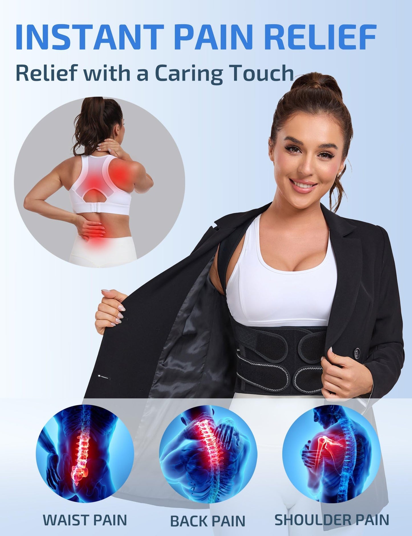 Enthra Posture Corrector for Women and Men with Bionic System, Precise Full Back Support Back Brace for Upper and Lower Back Pain Relief with Two 3D Pads