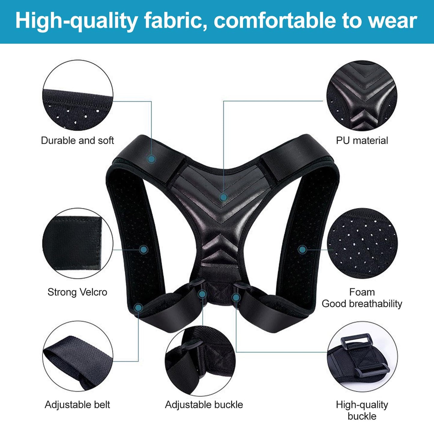 HYTAMY Posture Corrector for Men and Women - Adjustable Upper Back Brace, Breathable Back Corrector, Providing Pain Relief from Bad Posture, Waist, Neck, Shoulder, Clavicle, Back Pain (Medium)