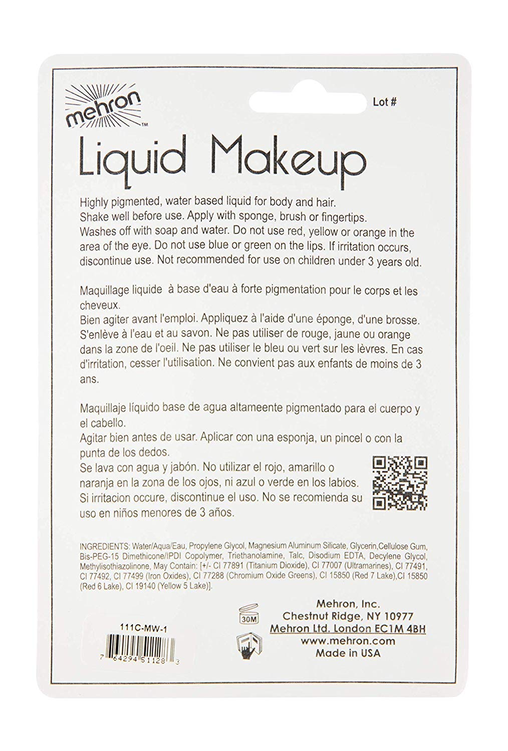 Mehron Makeup Liquid Makeup | Face Paint and Body Paint Perfect for Halloween, Cosplay I Air Brush Compatible (1 oz) (MOONLIGHT WHITE)
