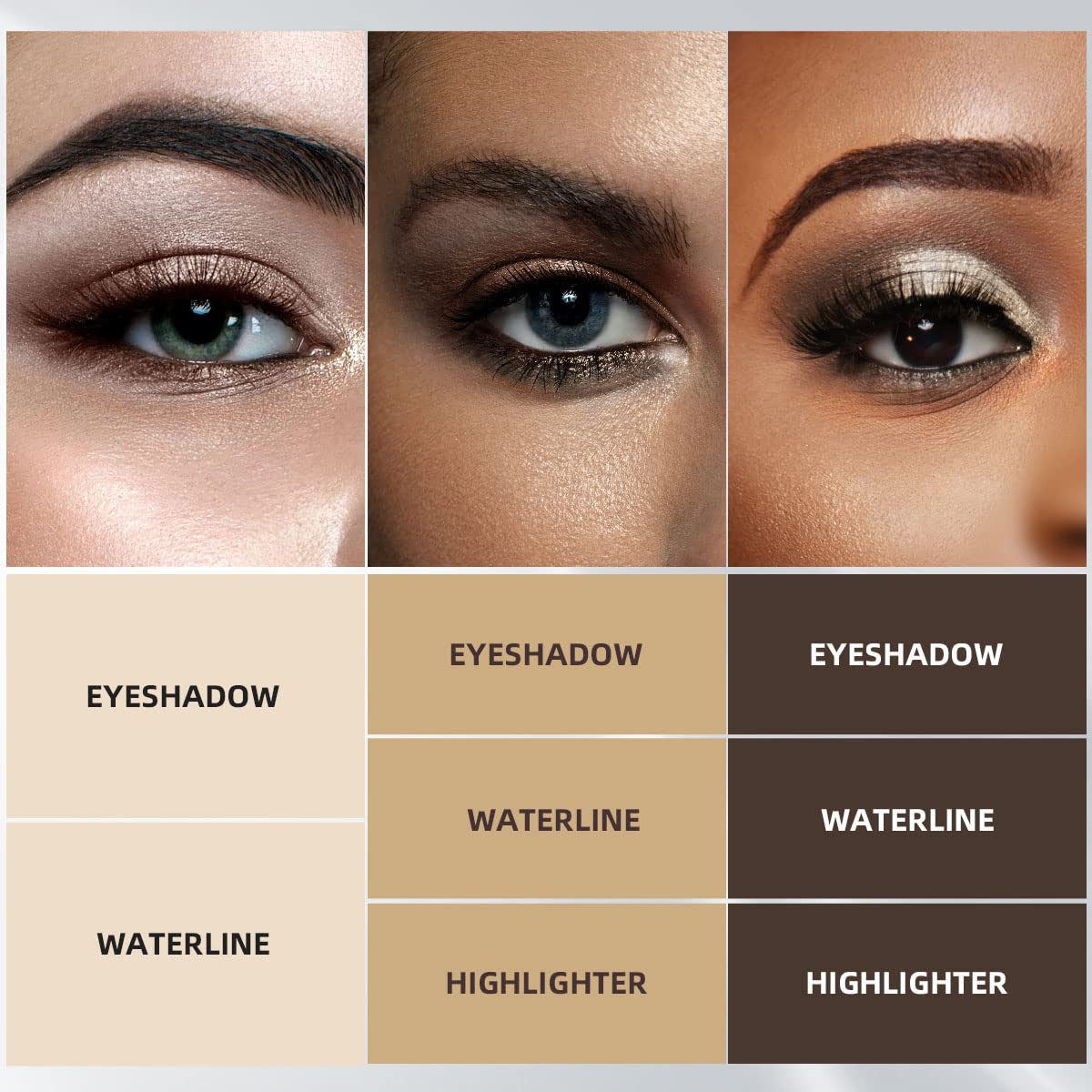 LUXAZA Cream Single Eyeshadow Stick with Blending Brush, Hypoallergenic Eye Shadow Makeup, Pro Waterproof & Long Lasting Eye Brightener, Eyeshadow Pencil Crayon Shimmer #139