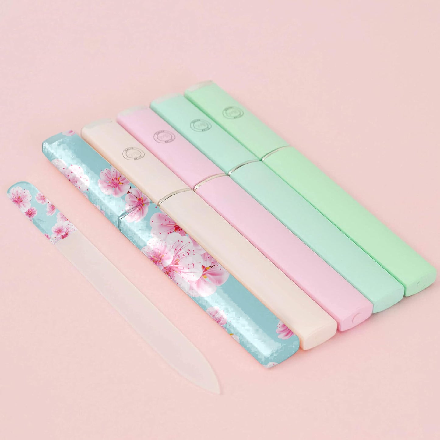 Best Crystal Glass Nail File for Women - Nail File & Travel Case - Nail File Set for Women - Heavy Duty Nail File for Natural Nails, Gel - Professional Nail Shaper - Blossom 3mm