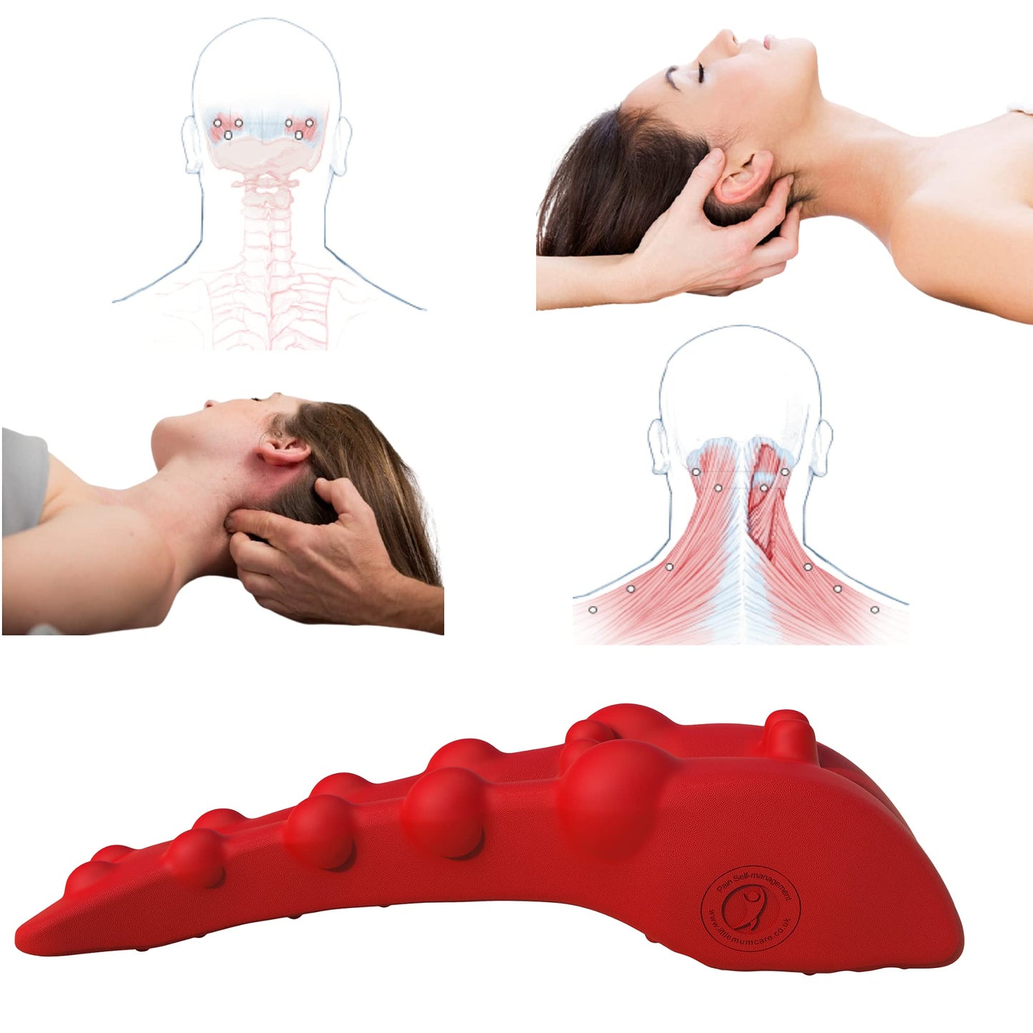 LittleMum Trapezius Trigger Point Massager, Myofasical Release Neck and Shoulder Pain, Suboccipital Release Tool, Posture Corrector, Relieve Upper Back Pain &Tension Headache