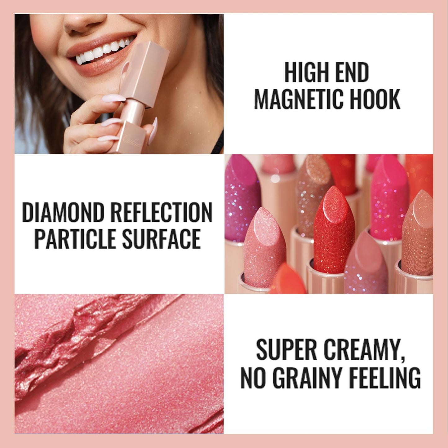 Oulac Hot Pink Lipstick for Women - Moisture-Rich Lip Balm with Shiny Surface, Creamy Lip Color Lightweight Texture, Vegan Beauty Medium Coverage Lip Makeup, PG01 Pink Promise