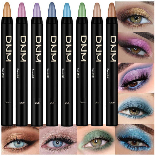 Kaely 8Pcs Cream Eyeshadow Stick Set for Eyes,Desert Mocha Beige Gold Light Purple Pink Sky Dazzling Blue Geen,Halloween Makeup,Shimmer Waterproof Eye Shadow Pencil Pen Crayon,sombras para ojos 02
