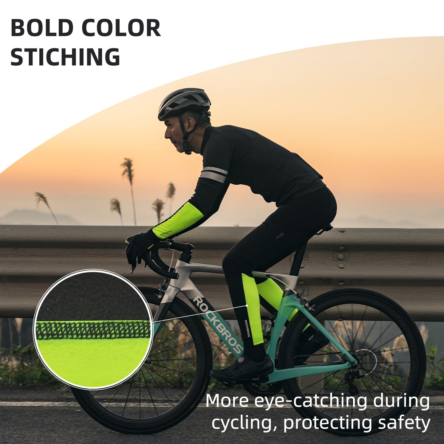 ROCKBROS Cycling Leg Sleeves for Men Women Thermal Compression Leg Sleeves UV Full Leg Warmers Winter for Running Football